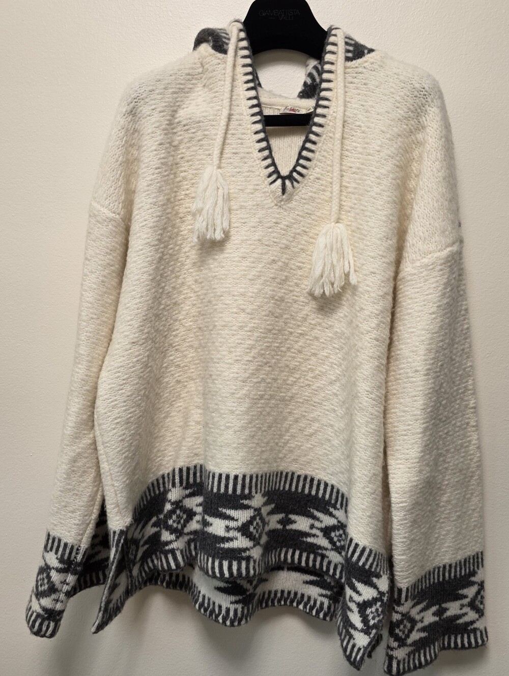 Faherty Merino Wool & Cashmere Blend Hoodie Southwestern Sweater Size M / L